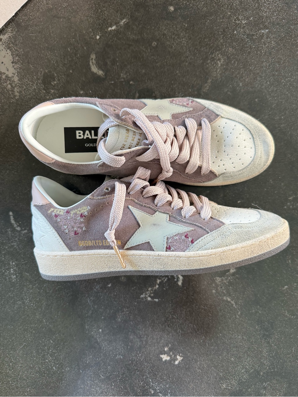 Golden Goose Ball Star Floral Embroidered Sneakers Size 36 | New In Box